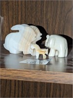 Alabaster Rabbit, horse & Elephant statue