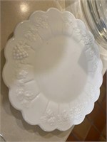 Ornate milk glass plate