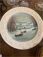 Lot of five Homer Laughlin painted plates