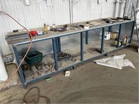 Steel Plate Topped Work Bench Approx 4m x 1.2m