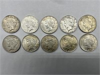 (10) $1 Peace Dollars