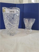 Crystal Vases - Approx 24" & 6"T