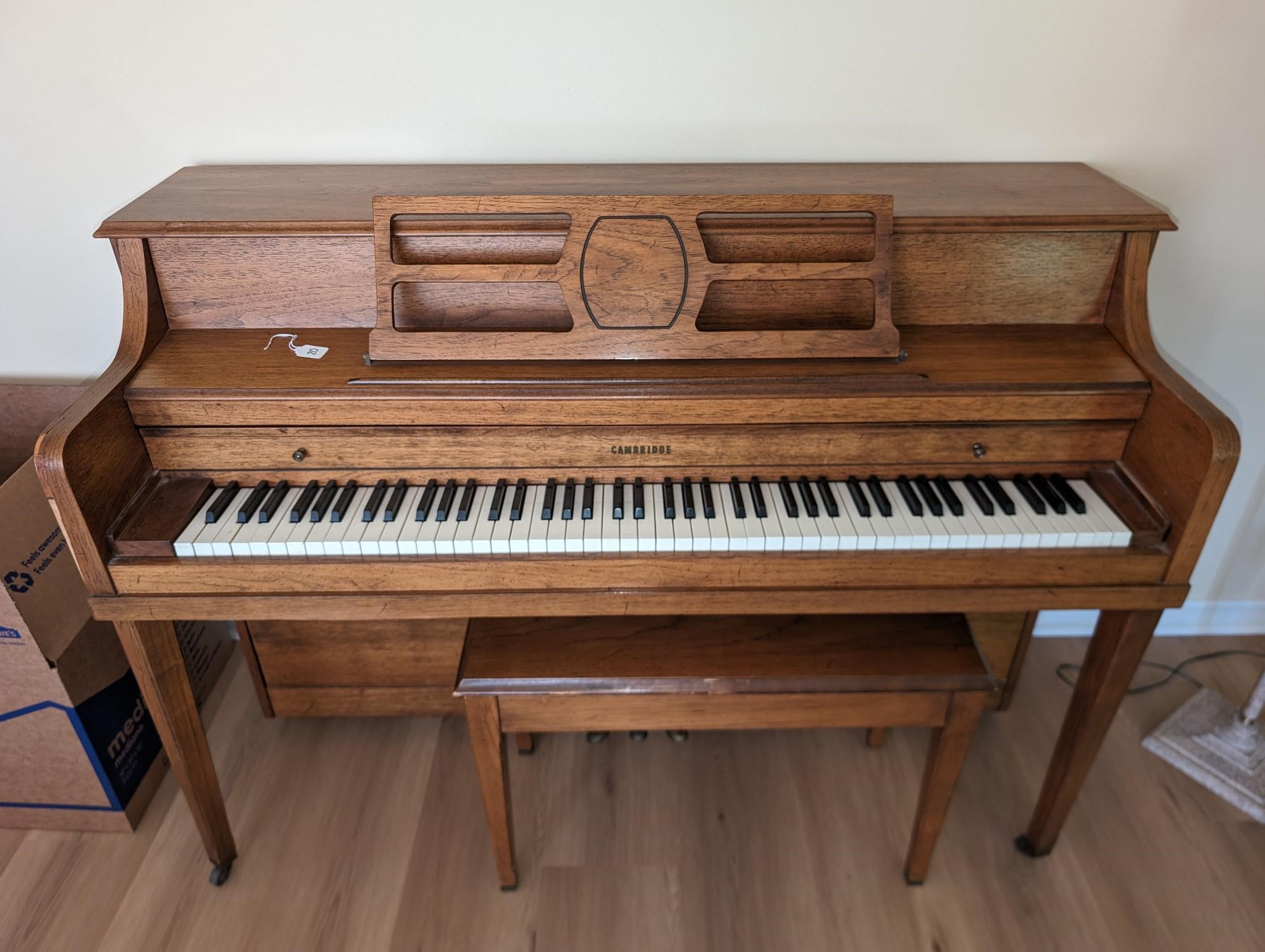 Cambridge Upright Piano w/ Wooden Bench