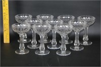 Set of Art Deco Crystal Champagne Glasses