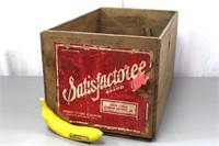 Vintage "Satisfactoree" Wood Shipping Crate