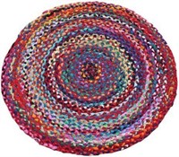 $40 Multi Color Cotton Fabric Rug