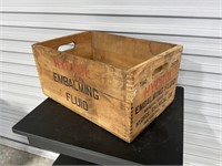 Wooden Hydrol Embalming Fluid Crate