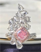 1.2ct Natural Pink Diamond Ring 18K Gold