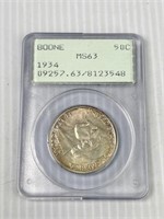 Boone 50 Cents 1934 MS 63 PCGS Graded