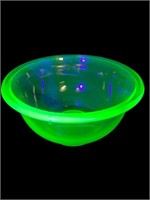 Uranium Glass Small thick mixing bowl