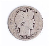 Coin 1896-O Barber Quarter in Good Scarce Date