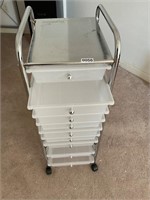 Rolling storage tray