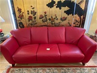 Red leather sofa #6