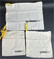 Six Selfridges & Co Small Drawstring Canvas Bags