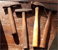 4 Vintage Estate Hammers Tools
