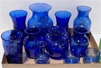 Assorted Cobalt Blue Vases