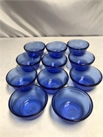 11- ANCHOR HOCKING COBALT BLUE CUSTARD CUPS.  4