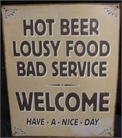 12" x 15" "Welcome" Reproduction Tin Sign