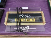 Coors Extra Gold Draft lighted beer sign