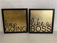 2 Pc. Frame Print " Keep Going Like A Boss”