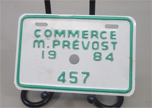 1984 Commerce M. Prevost, Bicycle Plate