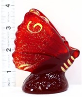 Fenton red butterfly w/ gold accents