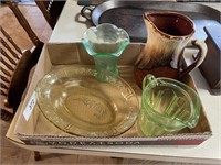 ROSEVILLE PITCHER AND DEPRESSION GLASS