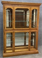 Large Oak Locking Display Cabinet