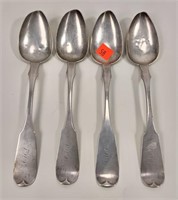 4 coin spoons - T.B. Humphreys & Sons, serving