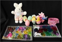 Plush Bunny & Crochet Easter Egg Lot