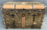 Antique Lift Top Steamer Trunk