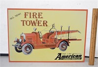 FIRE TRUCK TIN SIGN ! B-5