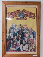 Vintage 1978 Framed Circus poster, 28"W x 41"T