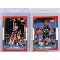 (2) 1986 Fleer Basketball Rookies Both Mint