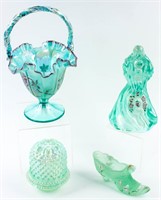 LE Glass Basket & Fenton Glass Ware