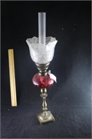 Antique Cranberry Glass Lamp
