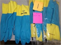 6 Pair of Blue Yellow Gloves Size 11 XXX