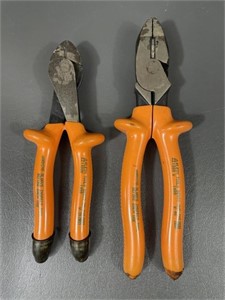 Two Klein Tools Insulated Pliers