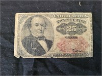 1874 UNITED STATES 25 CENT FRACTIONAL NOTE