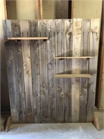Wood wall display w/ shelves