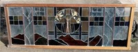 Vintage stained glass window 54"x 20"