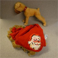 Early Stuffed Dog & Santa Christmas Tree Skirt