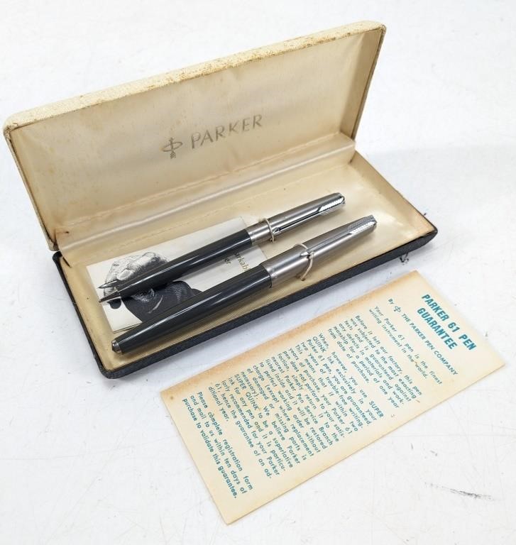 Vtg Parker Classic 61 Fountain Pen & Pencil Set