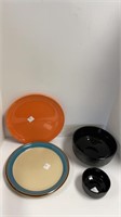 Set of 3 large serving glass plates