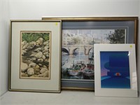 3 prints in frames- largest 34x27''