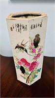 Antique Chinese porcelain brush pot - painted