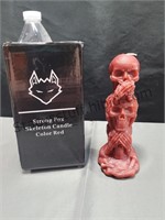 Strong Fox Skeleton Candle Red