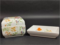 Elizabeth Arden Porcelain Poppy Soap Dish, Box