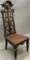 Antique High Back Bishop's Chair