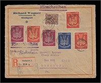Germany Stamps 1922 Airmail Cover with #C9 x2, C10